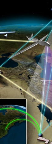 Satellite and aircraft imagery representing defense missions